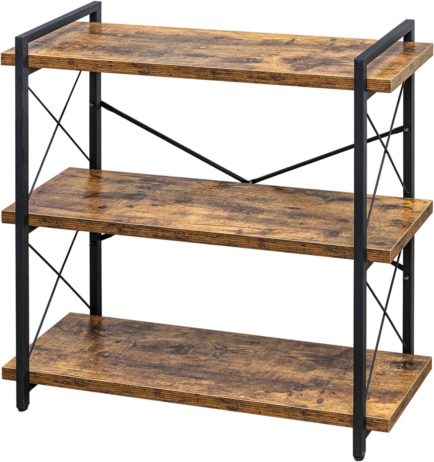 HCHQHS オープンラック オープンシェルフ 3段 幅90 木製 収納 棚 おしゃれ 本棚 オープンラック キッチンラック リビングラック 木目調 組立簡単 古木色