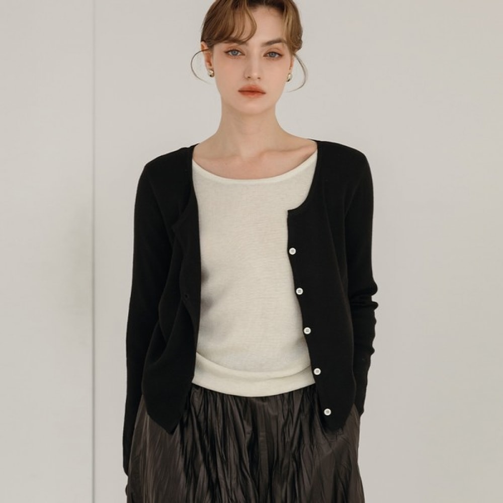 (マックスカルティッジオ) カーディガンレイヤードシャーリングニット