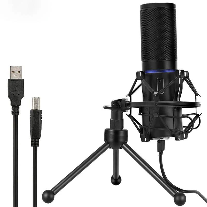 メタルUSBマイクコンデンサー録音マイクスタンド付きポッドキャストゲームYouTubeビデオ録音音楽ナレーション 7,380円