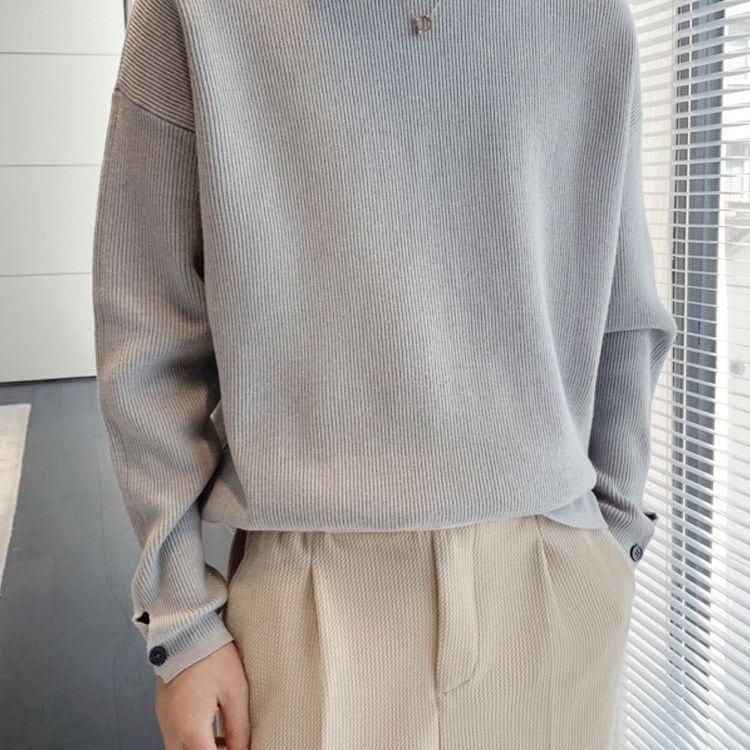 秋冬新作 ファッション ニットセーター 怠惰 メンズ トップス 長袖 ブラウス カジュアル 丸ネックインナー