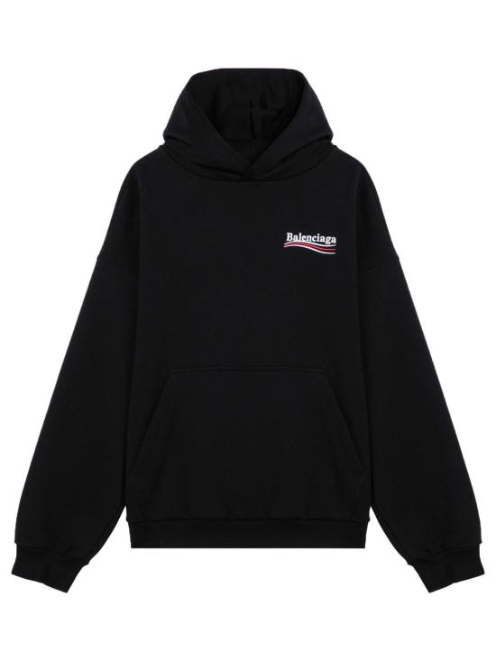 BALENCIAGA Women Hoodies 767877 TKVI9 1070 BLACK WHITE