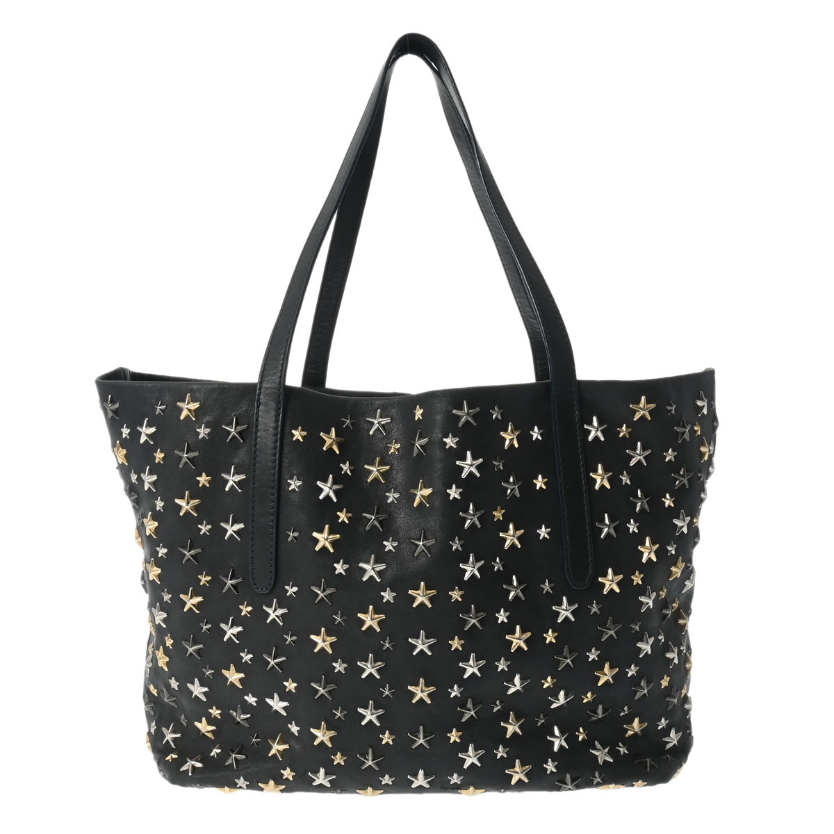 スタースタッズ ブラック レディース レザー トートバッグ Bランク 中古 銀蔵