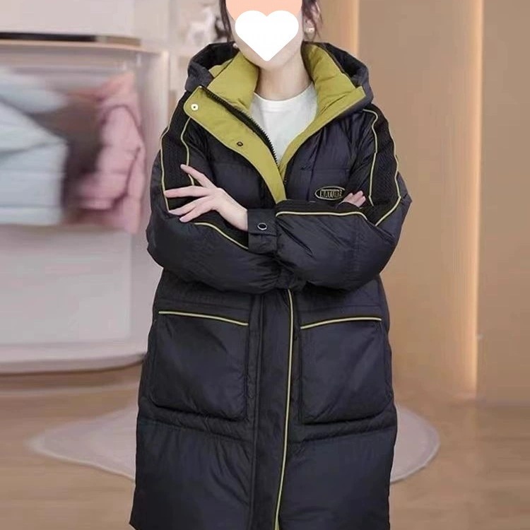 小柄 綿入れ 女性用 ミドルロング ルーズ ラインカバー 超目玉新品 新作 おしゃれ 厚手 綿入れ 上着 冬モデル ビッグサイズ フード付き ダウン 綿入れ ジャケット