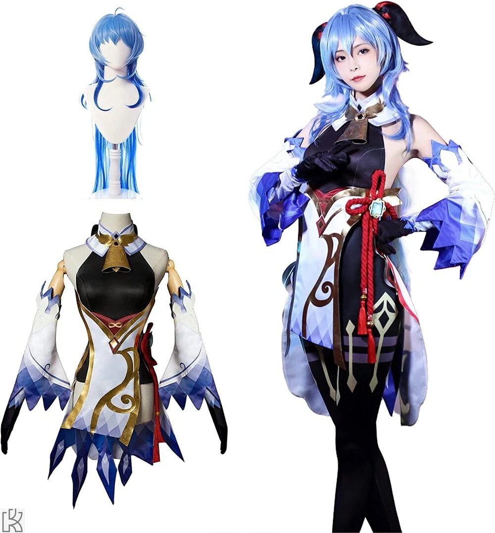 wusuobic[迅速な出荷]甘雨 コスプレ 原神 イベント 大人用 仮装 文化祭 Genshin コスプレ衣装 コスチューム ステージ服