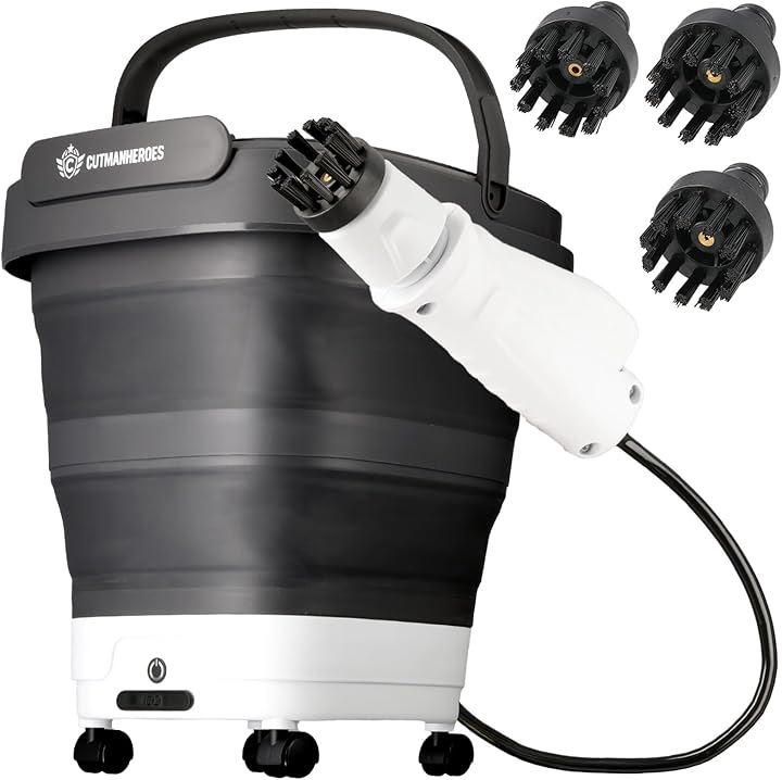 高性能スペック プロ清掃会社でも使用高圧洗浄機 軽量 コードレス 家庭用 ポータブル 折りたたみ キャスター付き ベランダ 玄関 大掃除 網戸 自転車 洗車 アウトドア (グレー)