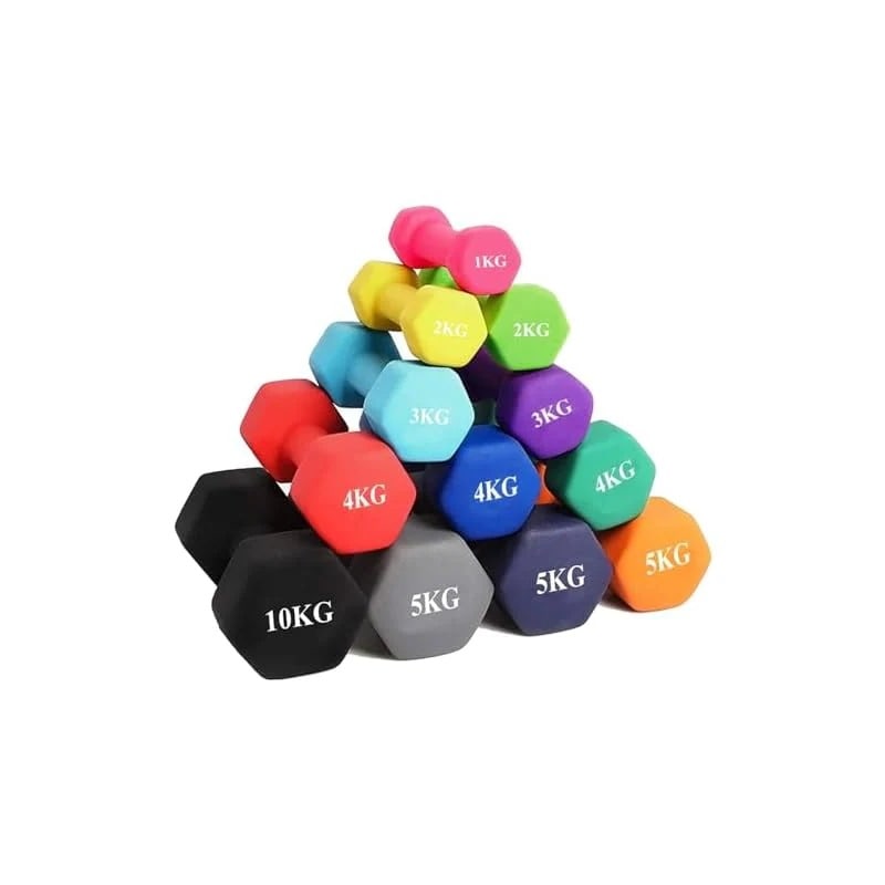 MOJEER ダンベル【2個セット1kg 2kg 3kg 4kg 5kg 6kg 8kg10kg】【 選べる8色】 筋トレ ダイエット 鉄アレイ ソフトコーティング (10kg(5kg2個セット/ブ