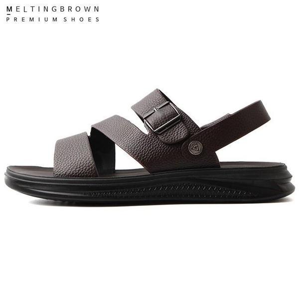 男性用レザーサンダル 男性オフィスサンダル メンズ身長アップサンダル AL21