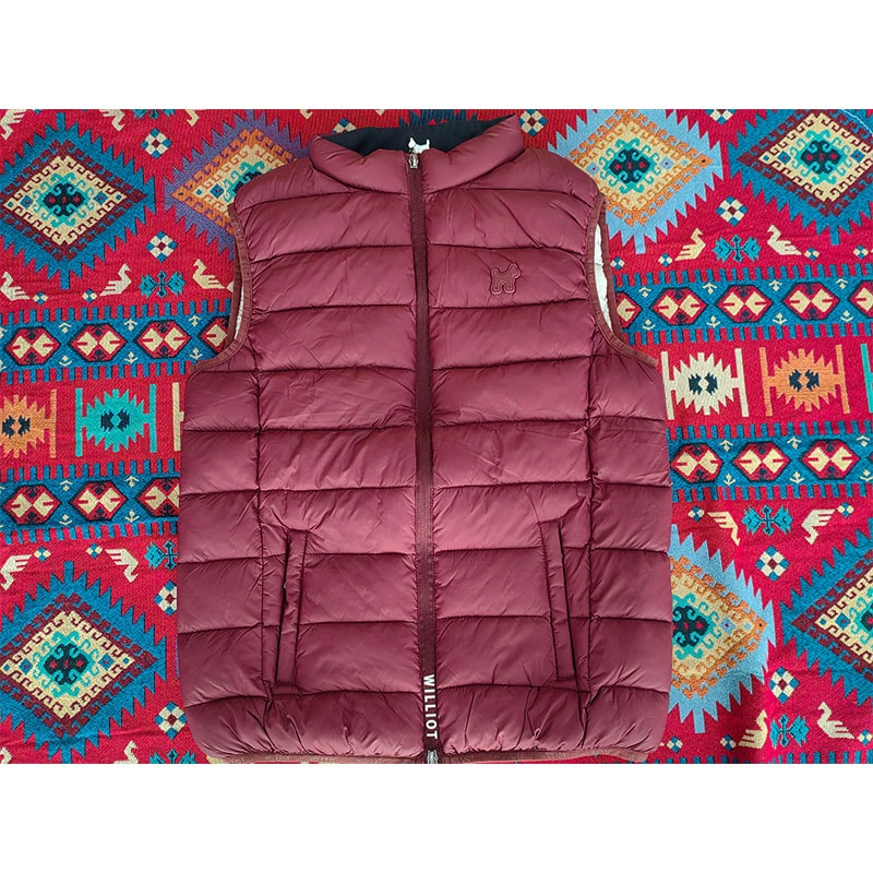 LADY WINE COLOR PADDING HOLIDAY VEST