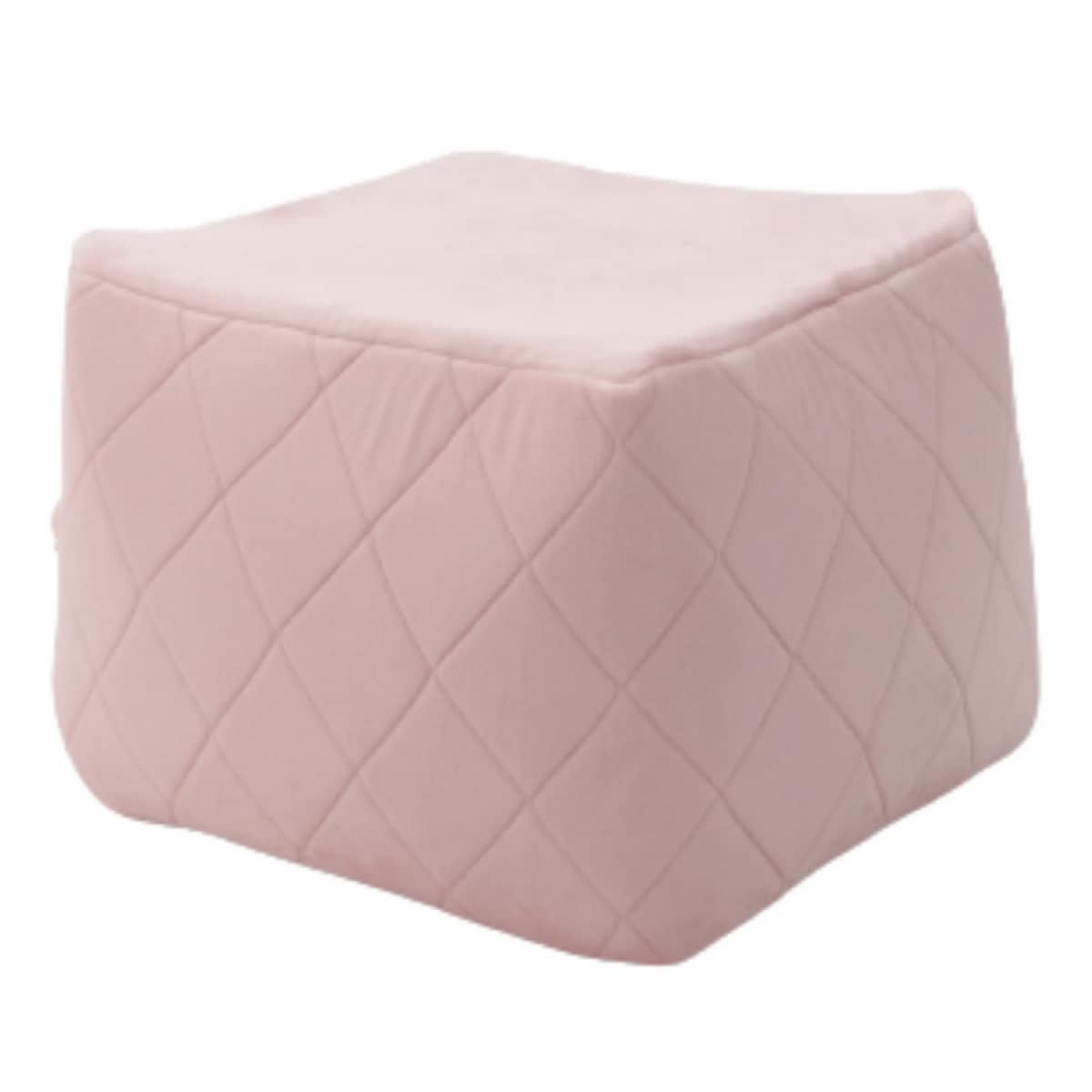 【I】セルタン ダイヤモンドキルト ビーズクッション QUBE 四角 Mサイズ ピンク クッション ビーズ キューブ 【受注生産品】