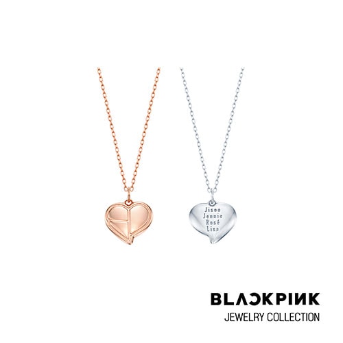BLACKPINK - [HEART LOGO SILVER NECKLACE] / ROSEGOLD Ver.