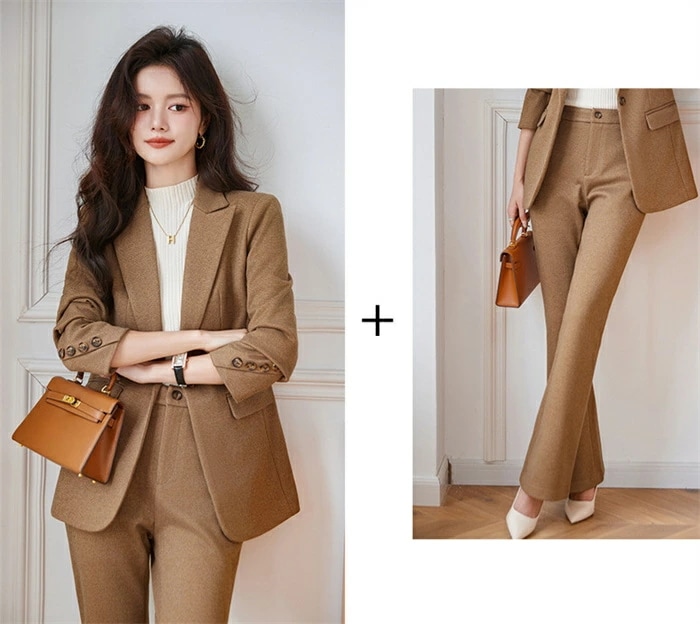パンツスーツ セットアップ レディース 秋冬 スーツ ジャケット 長袖 2点セット 通勤 オフィス フォーマル セレモニー ビジネススーツ 洗える 大きいサイズ 着痩せ テーラード 入学式 結婚式 卒