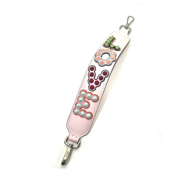 フェンディ ミニストラップユー LOVE スタッズ ロゴ ストラップ レディース 美品 【中古】