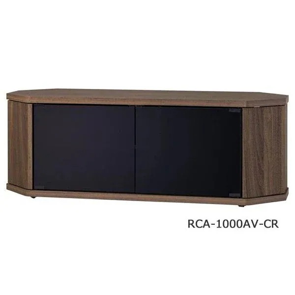 テレビ台 ローボード ラック 棚 おしゃれ コーナー 北欧モダン 木目 ガラス扉 キャスター 幅1000mm 25kgまで