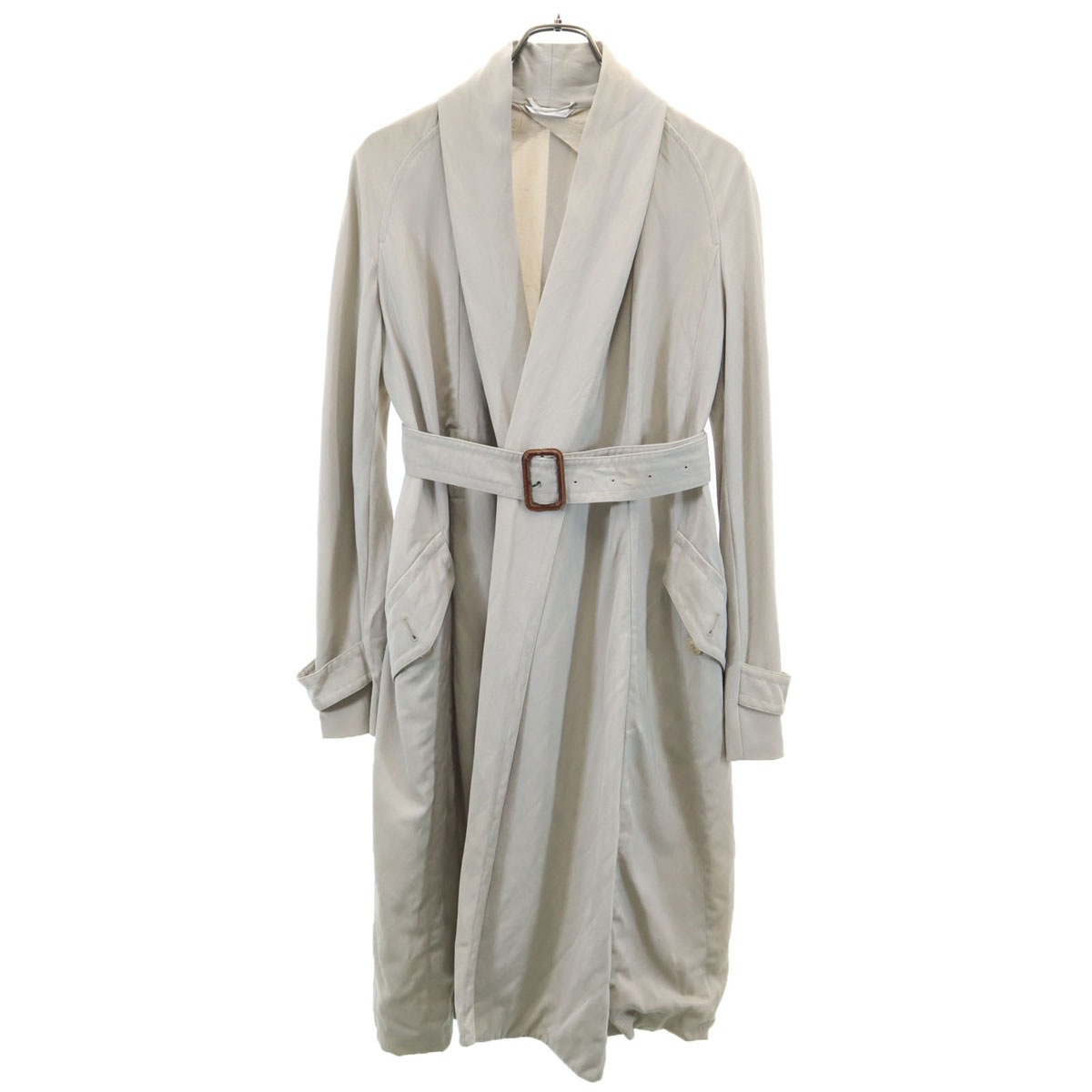 イタリア製 ロングコート 38 アイボリー レディース 古着