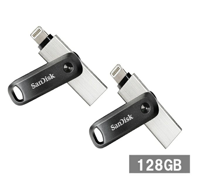 【2セット】 サンディスク iPhone用 USBメモリ 128GB SDIX60N-128G-GN6NE iXpand Flash Drive Go Sandisk iPad Lightni