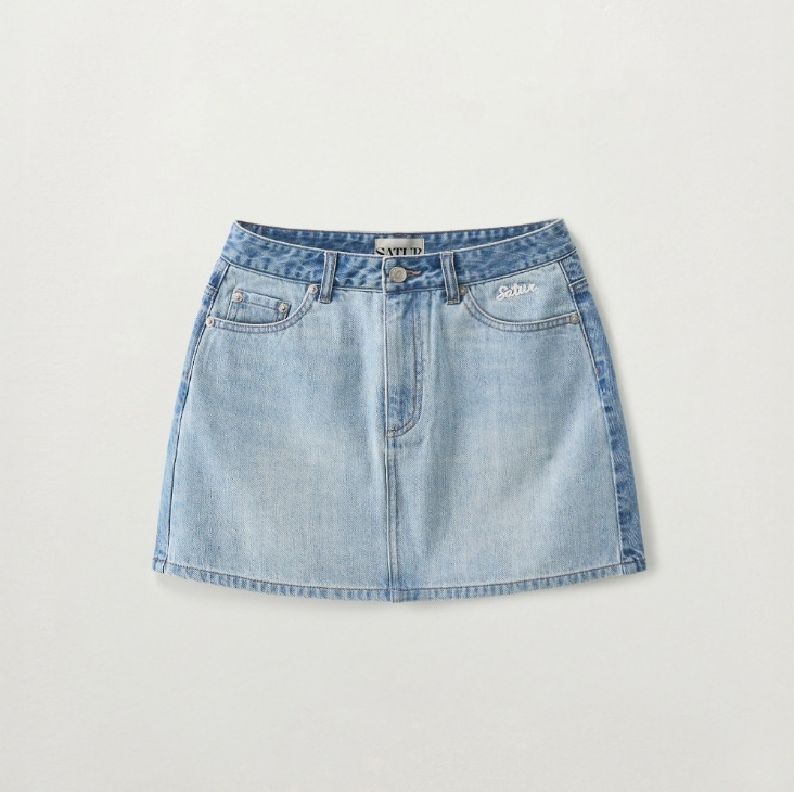 세터 우먼 콘트라스트 데님 미니 스커트 B1 SA262WDK01 LBL0