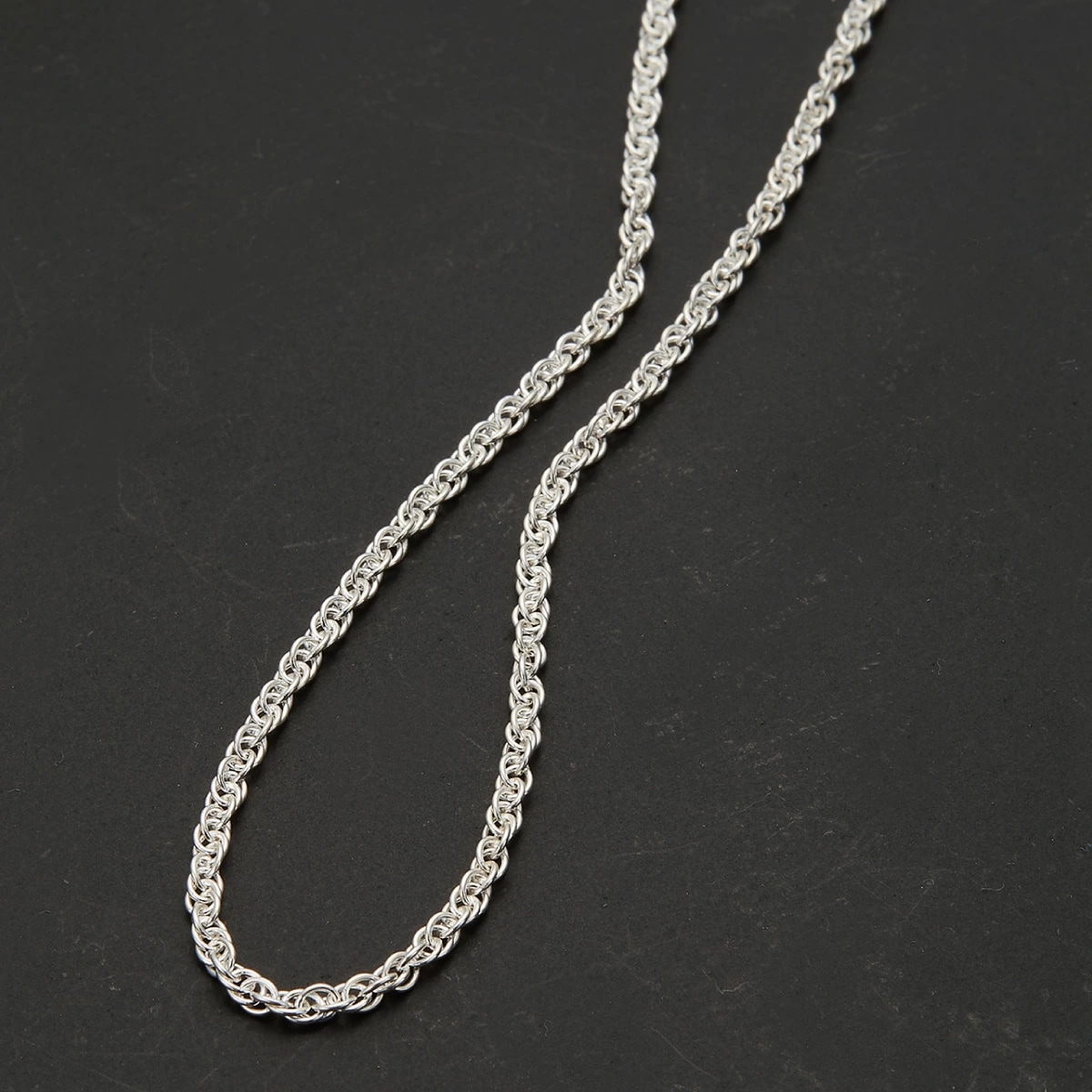 ネックレス チェーン 50cm レディース メンズ シルバー925 ダブル小豆ロープ 太さ2mm