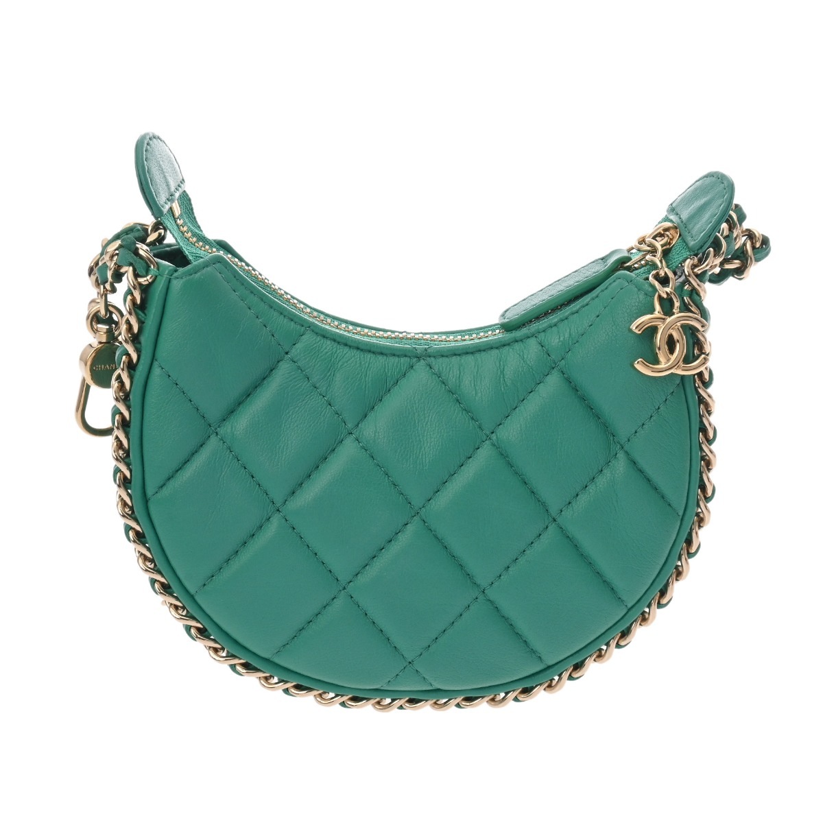 マトラッセ ミニホーボーバッグ グリーン レディース ラムスキン ショルダーバッグ Aランク 中古 銀蔵