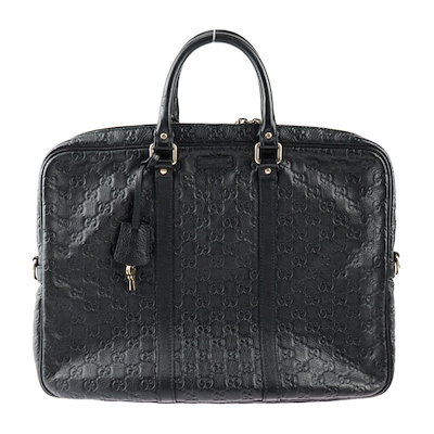 美品 GUCCI グッチ ビジネスバッグ 201480 グッチシマ レザー