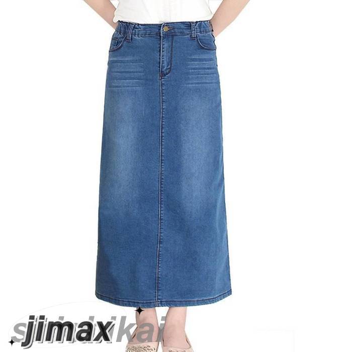 スカート デニムスカート デニム マキシ丈 Aライン カジュアル レディース 春夏 インディゴ ハイウエス ゆったり 体型カバー 通学 カジュアル プレゼント