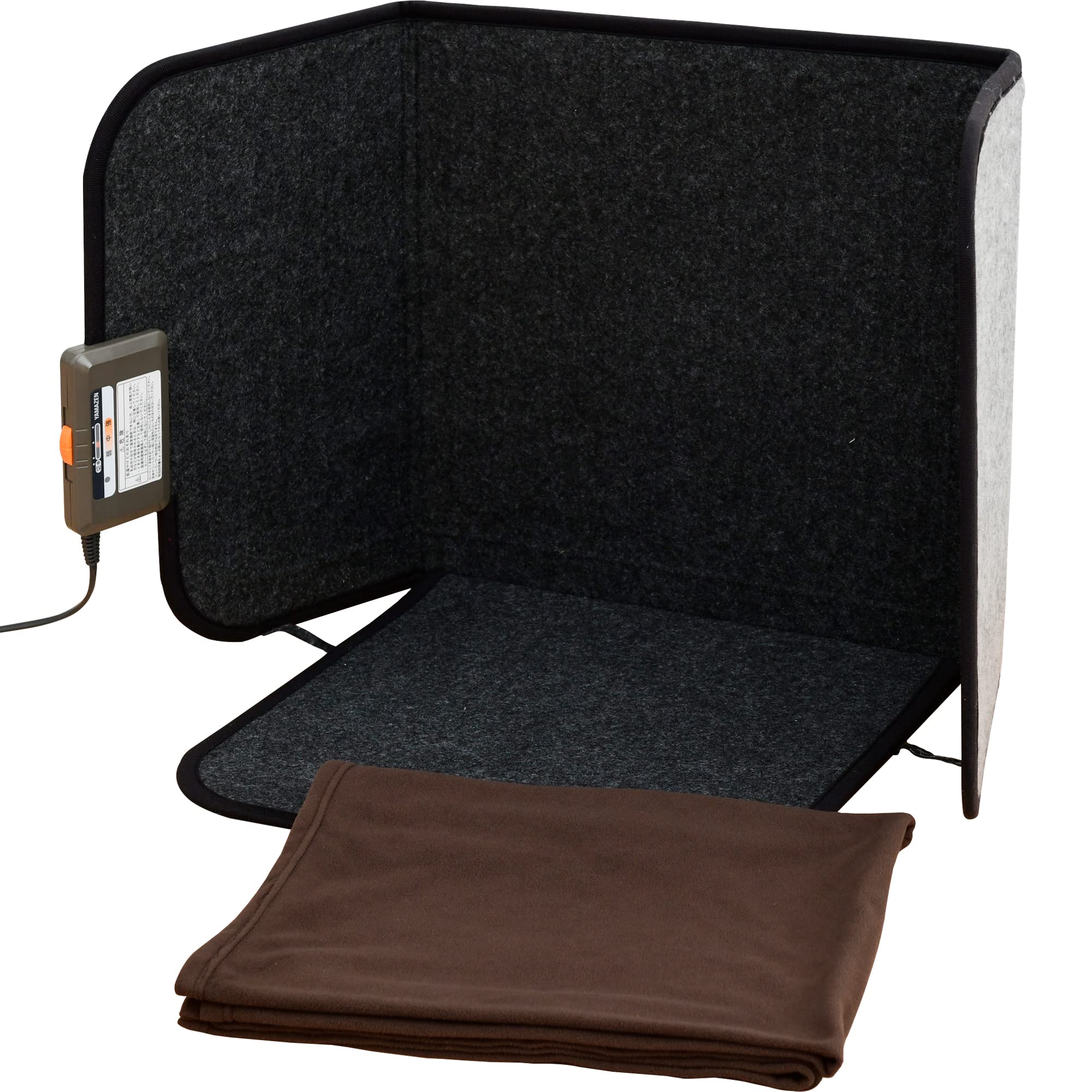 パネルヒーター デスクヒーター ひざかけ付き 足元ヒーター 折り畳み式 無段階温度調節 足温器 冷え対策 デスクワーク YPP-181HK