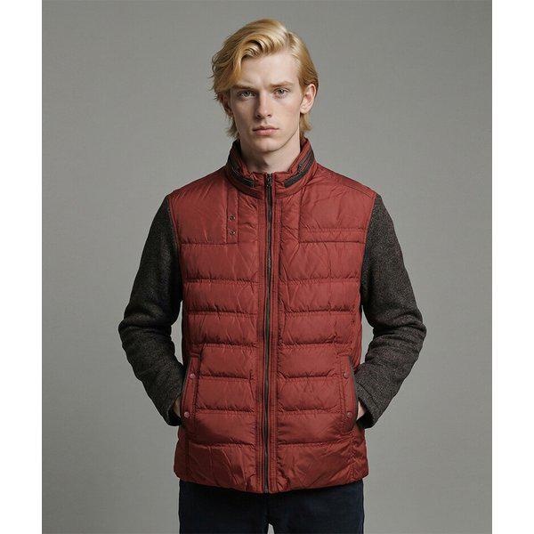 TAG価格500000 バーガンディ グース ダウン キルティング パディング ジャンパー CDAA2JP4208