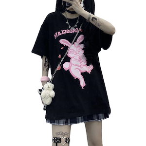 Ｔシャツ ピンクハートうさぎ　地雷系量　産型夢　かわいい　パステル 韓国ファッション