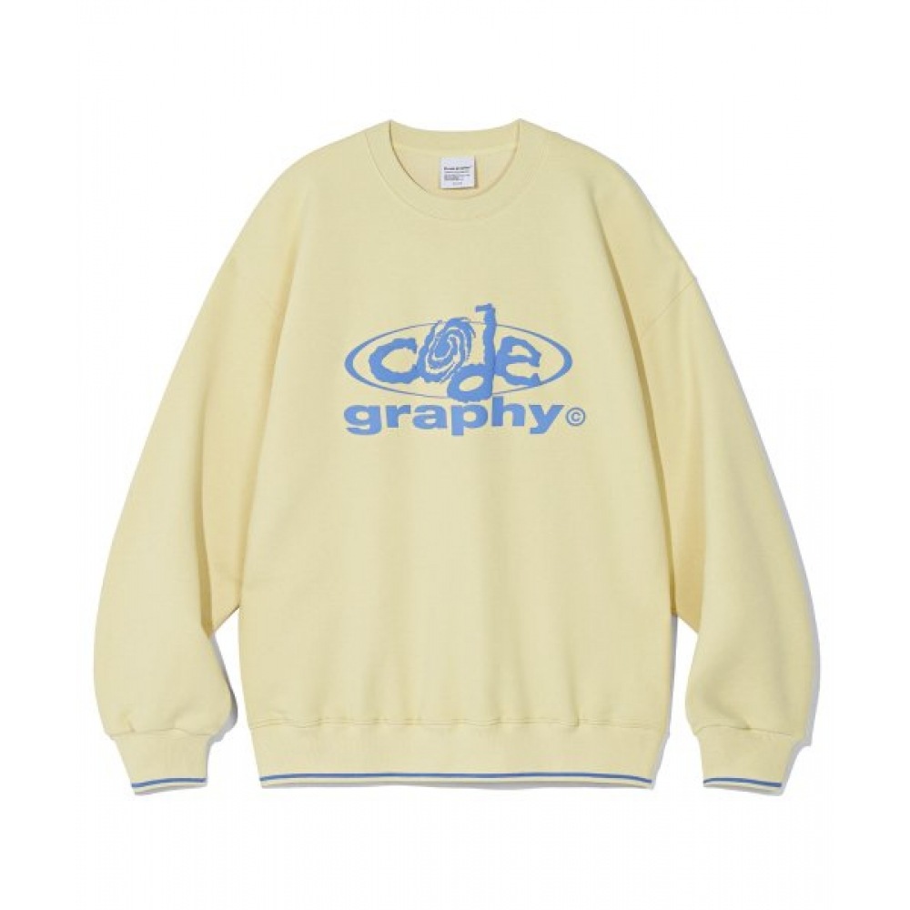 CODEGY CODE アートワークカラーオーバーフィットスウェットシャツ_ライトイエロー