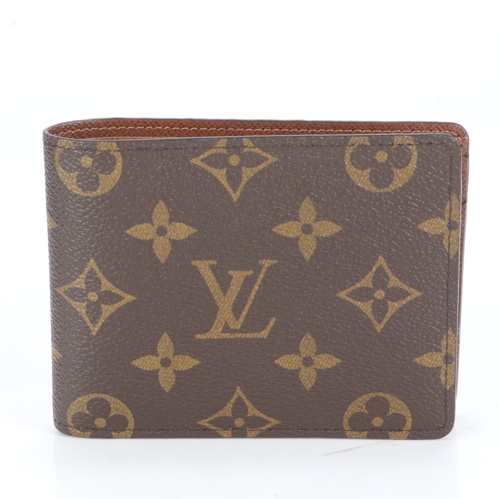 極美品 RFID付 モノグラム ポルトフォイユ ミュルティプル M60895 レザー×コーティングキャンバス 二つ折り 財布 長財布 二つ折り ウォレット ラウンドファスナー メンズ ECE CK1