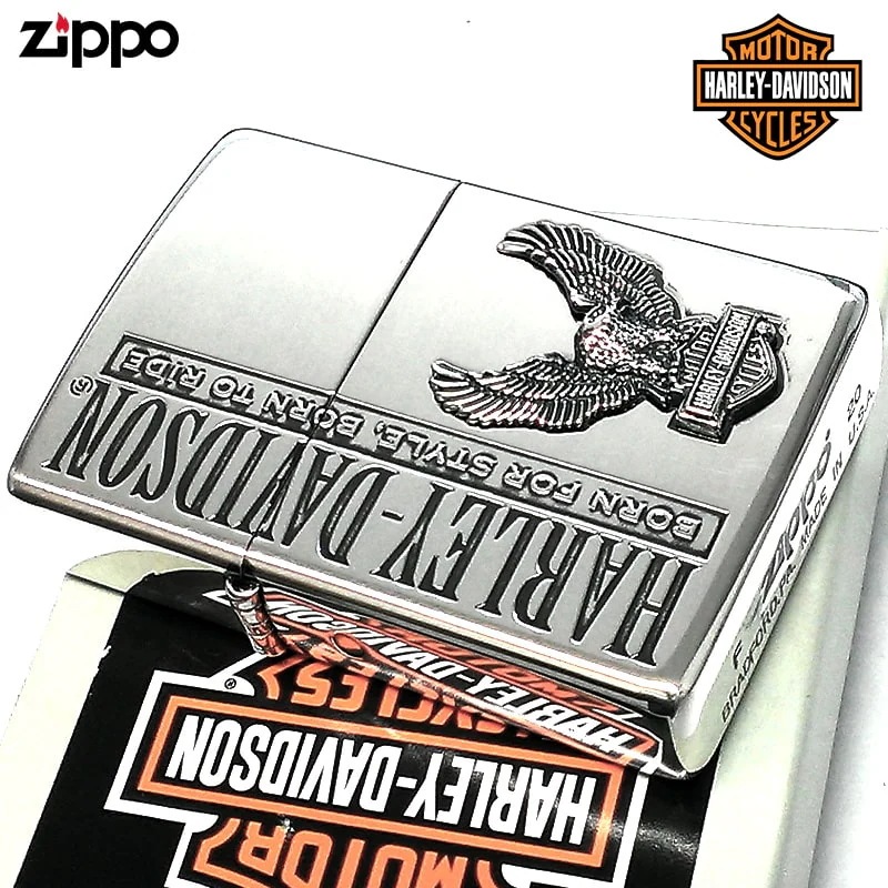 ZIPPO ハーレー ダビッドソン ジッポ ライター かっこいい イーグルメタル HARLEY-DAVIDSON 鷲 シルバー燻し ロゴ 彫刻 銀 おしゃれ 渋い シルバー メンズ プレゼント ギフト