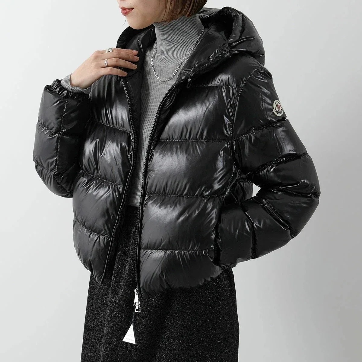 MONCLER モンクレール ダウンジャケット BAYARD 1A00083 5963V レディース ナイロン フード付き ショート丈 アイコンパッチ 撥水 9