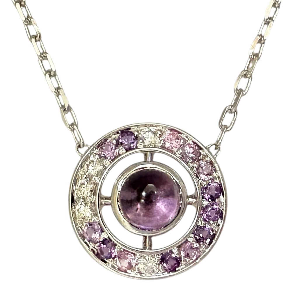 ブシュロン アバロンド ネックレス 18金 K18ホワイトゴールド アメジスト Boucheron 中古 美品