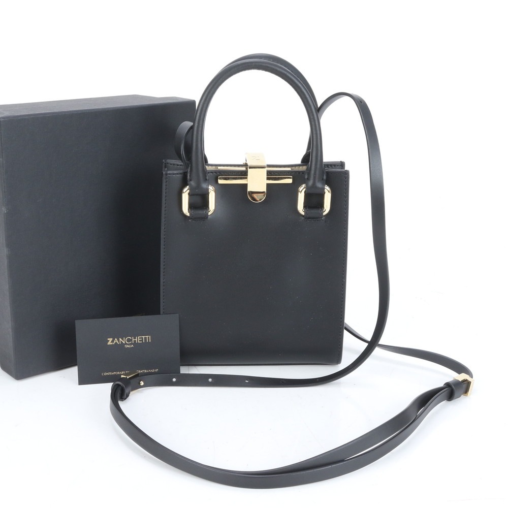 新品同様 ザンケッティ ZETA ゼタ レザー 2WAY ショルダーバッグ 斜め掛け ハンド トート レディース RCE CO19-1 中古