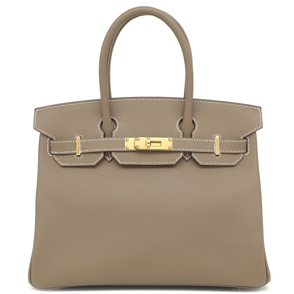 エルメス HERMES ハンドバッグ バーキン30 ヴォーエプソン エトゥープ ゴールド金具 グレージュ W刻印（2024年製） 【箱】【中古】