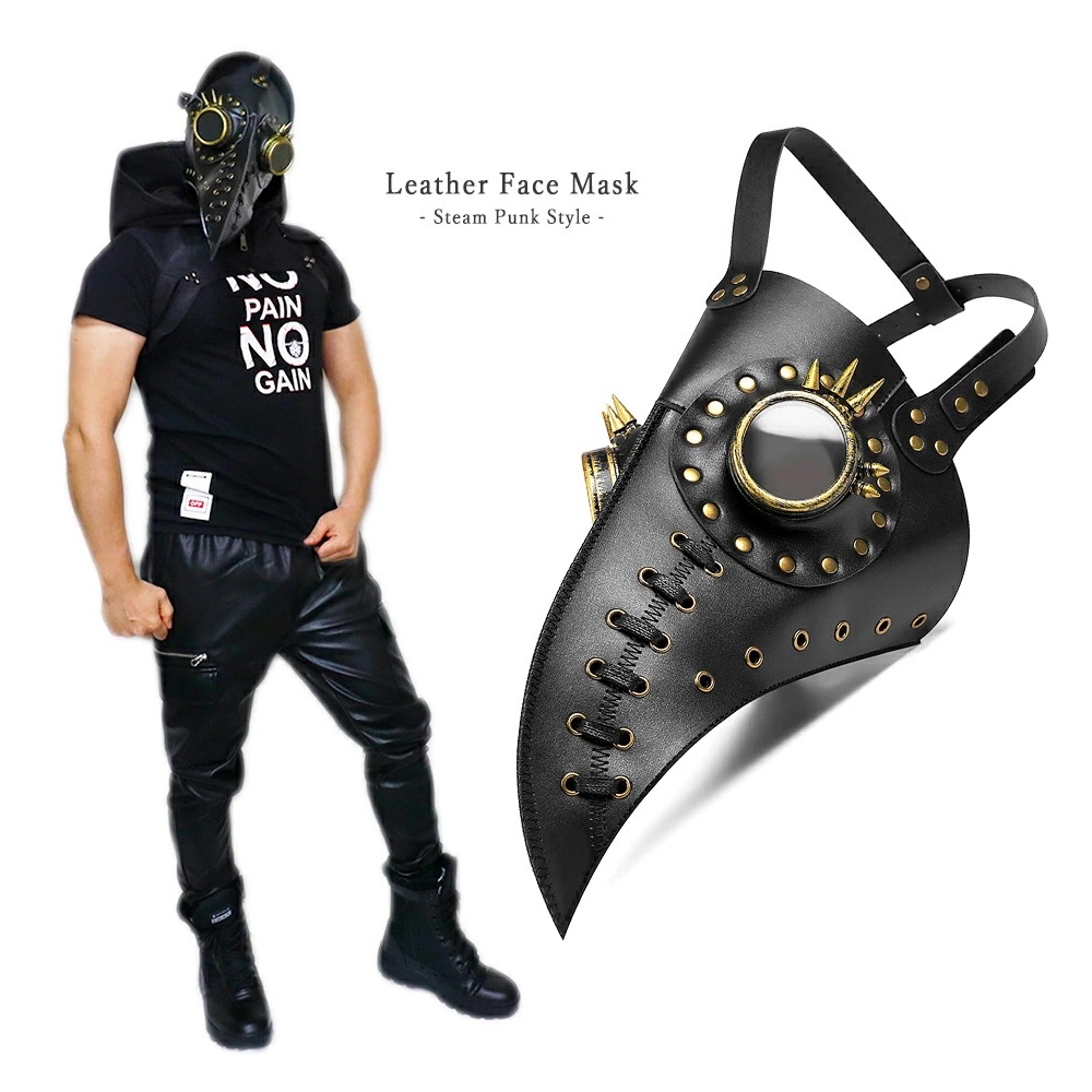 立体ゴーグル 鳥マスク レザー フェイスマスク スチームパンク ドクター 医師 ブラック ペスト医師 鳥博士 くちばし コスプレ 仮装 仮面 ゴシック サバゲー ハロウィン 衣装 GT-LINE Fa 5,468円