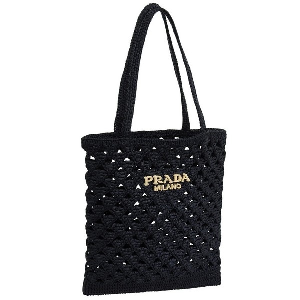 プラダ バッグ レディース トートバッグ アウトレット ブラック CROCHET S SHOPPING BAG 1BG493 2M2T F0ES7 NERO PRADA
