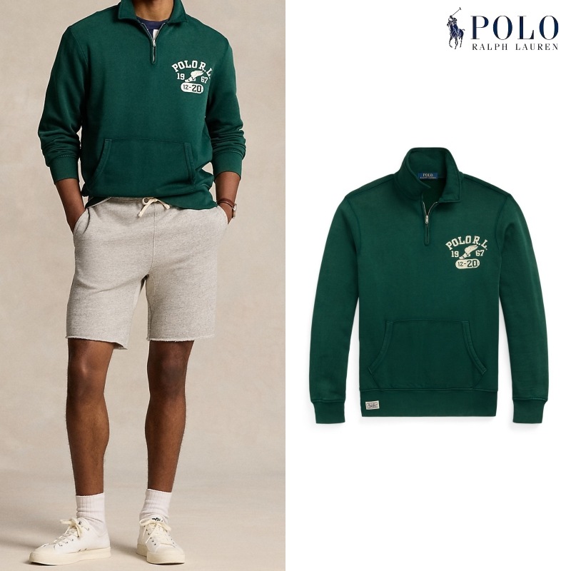 [ポロラルフローレン] グラフィック フリース クォーター ファスナー スウェットシャツ / GREEN
