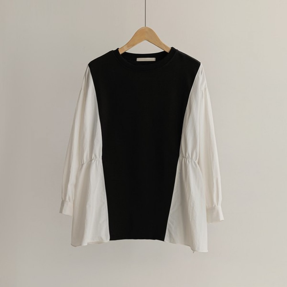 [Elysia] サロサイドカラーストリングブラウス