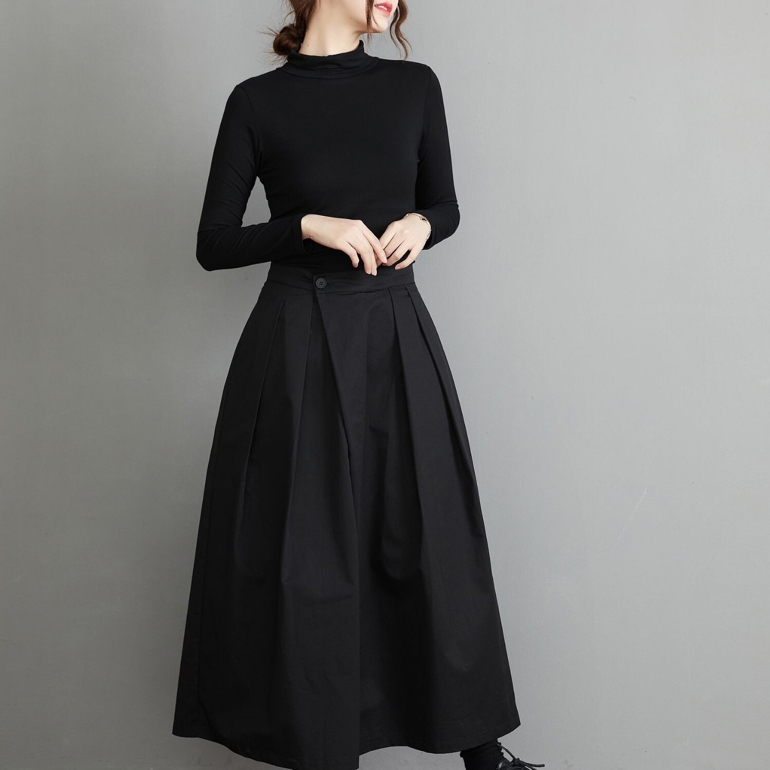 ボトムス パンツ ワイドパンツ ガウチョパンツ ロング ロング丈 セミフレア ワイド Aライン ギャザー ポケット ウエストゴム かわいい 大人可愛い きれいめ シンプル カジュアル 大人 おしゃれ