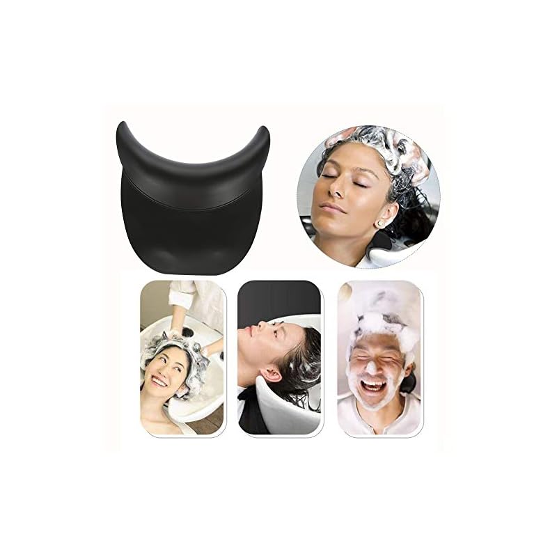 zzou ネッククッションボウルクッション7.9 * 7.5インチクッションシリコンシャンプーブラックスパ使用サロン洗面台用ツール