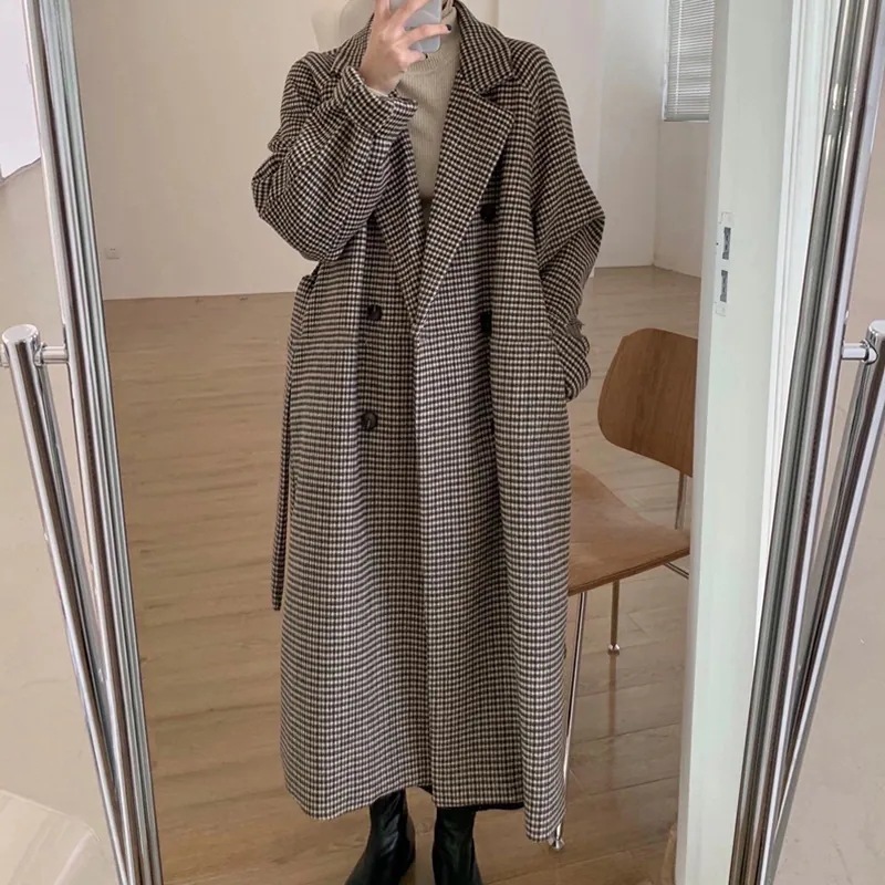 ロングコート レディース チェスターコート チェック柄 ラシャ ウールコート 洋服 アウター オーバ