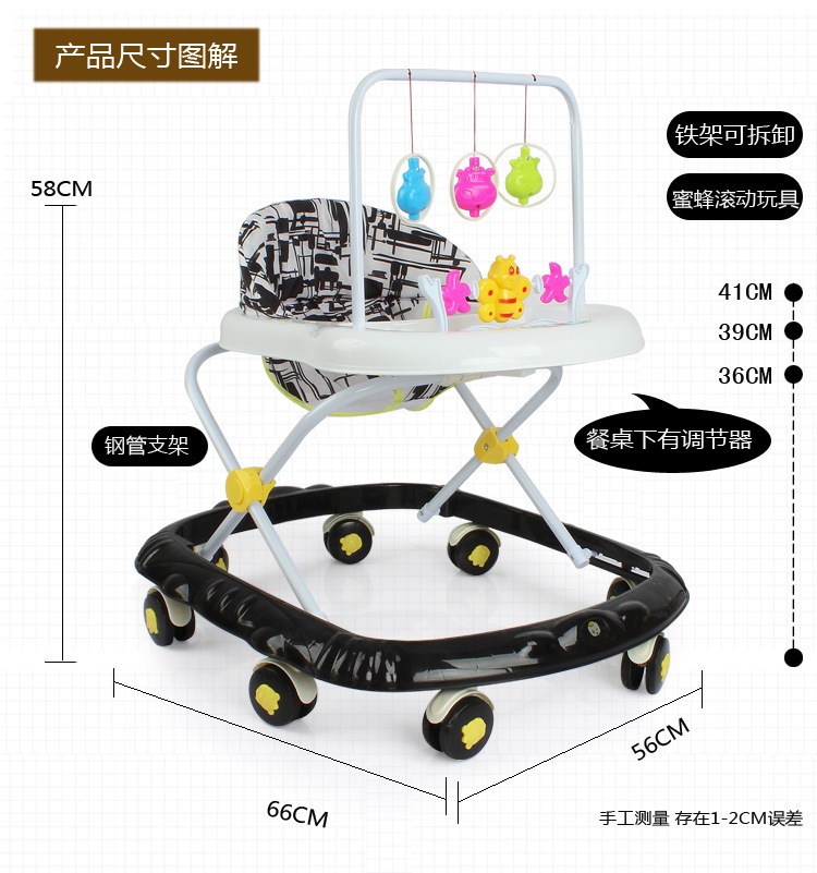 多機能横転防止ベビーウォーカー6/7-18ヶ月音楽付きベビーウォーカー