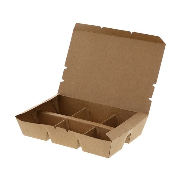 （まとめ）HEIKO 弁当容器 エコランチボックス 6仕切 1パック（20枚）[x5]