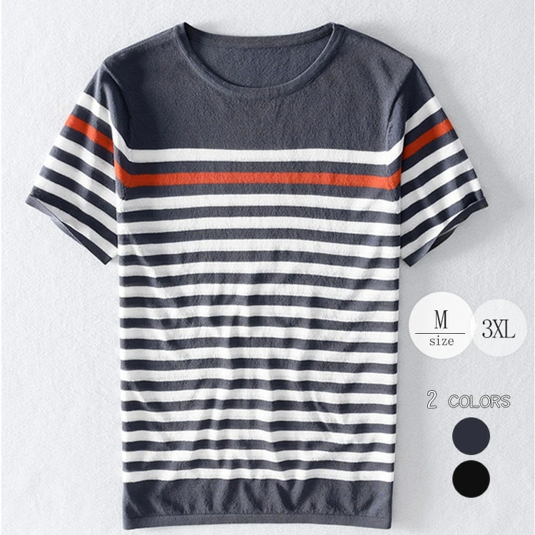 高品質保証カジュアルシャツ リネンメンズシャツ ストライプ キレイめ 半袖 ゆったり 快適 お洒落 人気 通勤 通学 普段着 シンプル 小さいサイズ 大きいサイズ Ｔシャツ