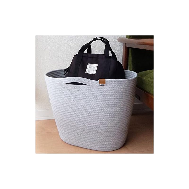 【即納】[山善] 収納ボックス (かご) LL 洗濯カゴ おもちゃ 収納 小物 ケース 手荷物 バスケット [MOC(モック) ロープバスケット] ライトグレー Y-MOC-RPBLL-LGY