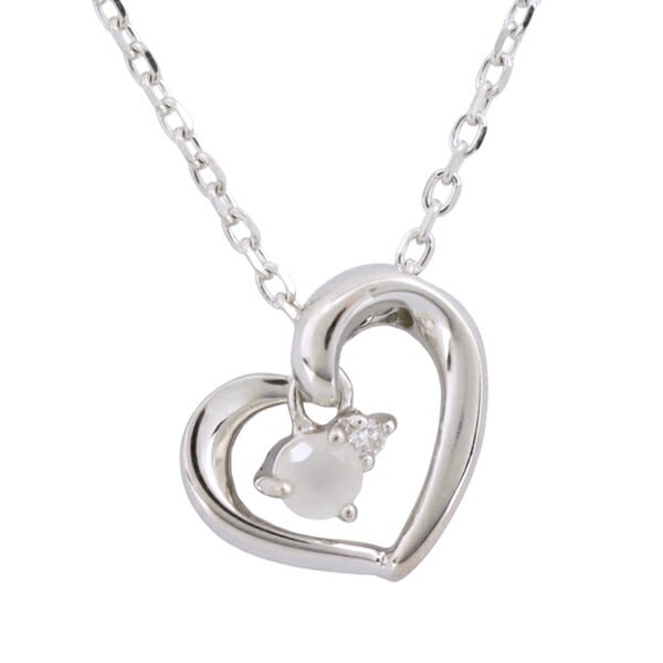 正規紙袋＆箱付 ネックレス レディース オープンハート 6月 誕生石 ペンダント プレ