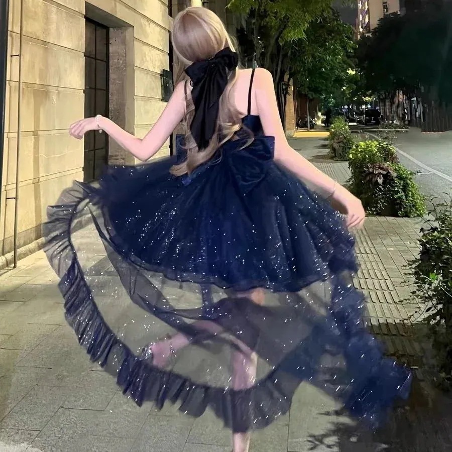 ポラリスドレスのフルセット星空キラキラプリンセスロリータドレス新鮮なショートスタイルz01