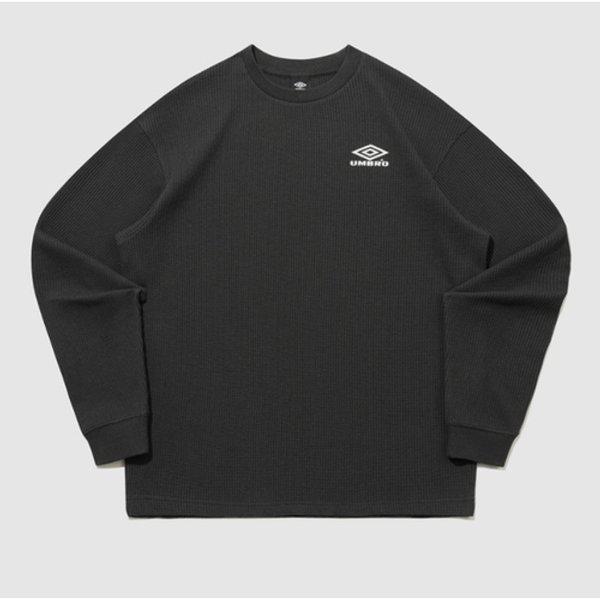 ヘリテージレタリングワッフル長袖Tシャツ B1 UR121CRL21 DCH0 SCW0