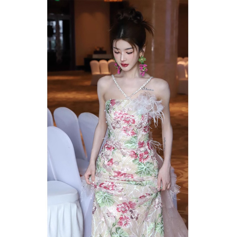 イブニングドレス 2025 新しい花嫁の結婚式 高級ウェディングトーストドレス 軽い高級ニッチモーニングガウンドレス 春