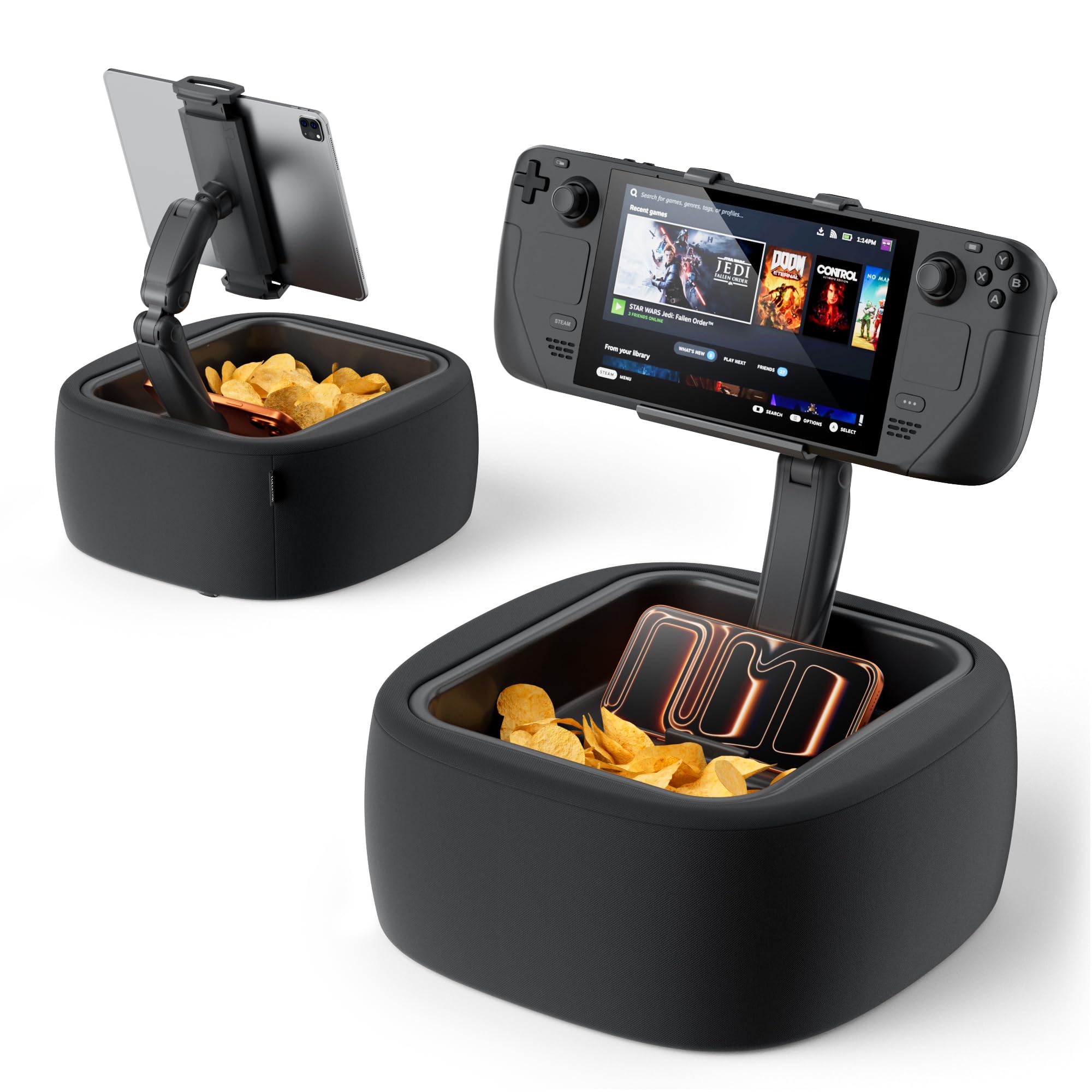 LULULOOK ゲーミングピロースタンド for Steam Deck & 4.7-14.6インチタブレットゼログラビティ Kindle ピロー ラップスタンドSteam Deckアクセサリー対